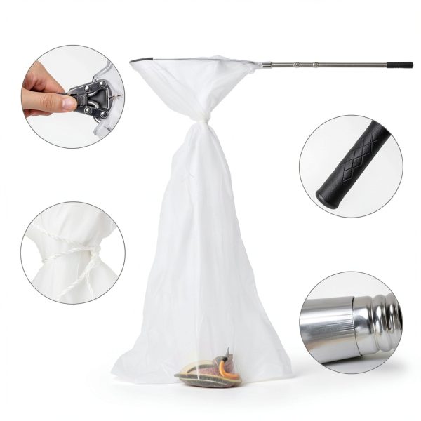 Snake Grabber Kalkal Telescopic 60" Aluminum Alloy Tool with Net-6