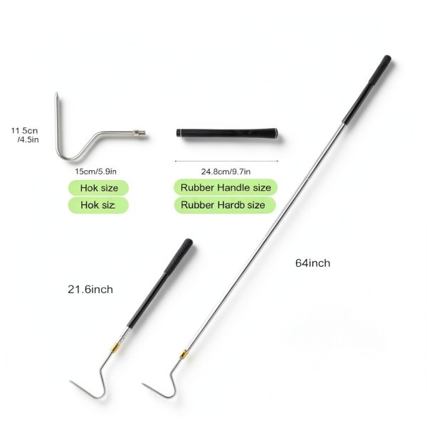 Snake Hook Yorikyas 64‑Inch Telescopic Stainless Steel Tool-4