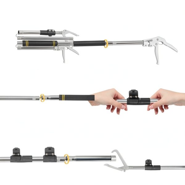 Snake Grabber Tool Frebuta 69" Folding Stainless Steel Snake Tongs-3
