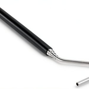 Stainless Steel Extensible Snake Hook 26 Inches, Retractable Reptile Hook Foldable Stainless Steel Snake Tool Portable Mini Snake Hook For Ball Python Snake Stick Pick-Up Handling Tool, Black-0