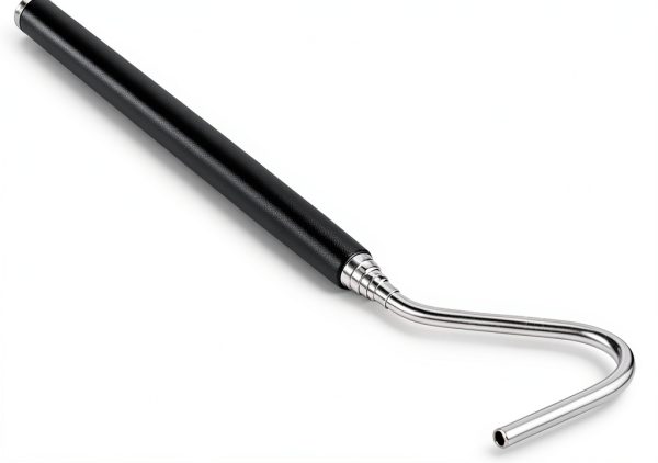 Stainless Steel Extensible Snake Hook 26 Inches, Retractable Reptile Hook Foldable Stainless Steel Snake Tool Portable Mini Snake Hook For Ball Python Snake Stick Pick-Up Handling Tool, Black-0