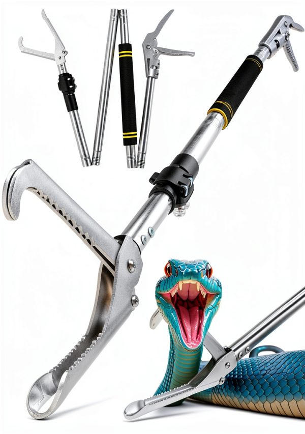 Snake Grabber Tool Frebuta 69" Folding Stainless Steel Snake Tongs-0