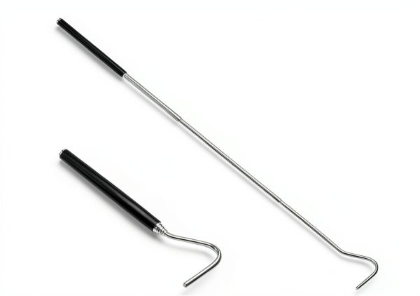 Stainless Steel Extensible Snake Hook 26 Inches, Retractable Reptile Hook Foldable Stainless Steel Snake Tool Portable Mini Snake Hook For Ball Python Snake Stick Pick-Up Handling Tool, Black-1