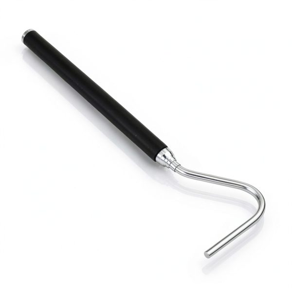 Stainless Steel Extensible Snake Hook 26 Inches, Retractable Reptile Hook Foldable Stainless Steel Snake Tool Portable Mini Snake Hook For Ball Python Snake Stick Pick-Up Handling Tool, Black-2