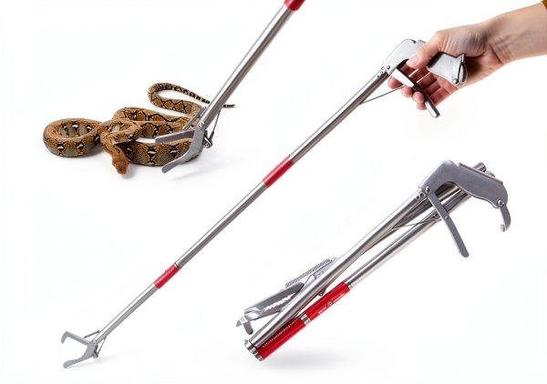Snake Grabber Tool XINGTS 50" 3‑Section Stick with 17" Foldable Tongs-0