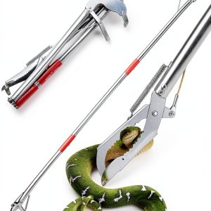 Riomhorry 50" Snake Tongs Collapsible Grabber Tool - Stainless Steel-0