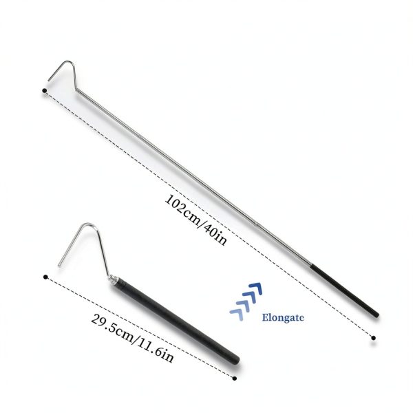40 Inch Snake Hook ZEYIYER Stainless Steel Retractable Grappling Tool-1