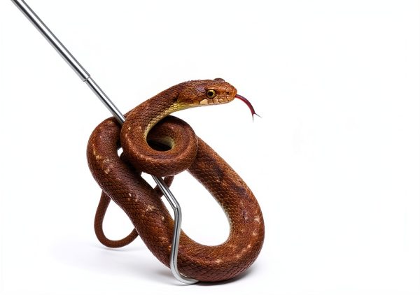 Stainless Steel Extensible Snake Hook 26 Inches, Retractable Reptile Hook Foldable Stainless Steel Snake Tool Portable Mini Snake Hook For Ball Python Snake Stick Pick-Up Handling Tool, Black-3