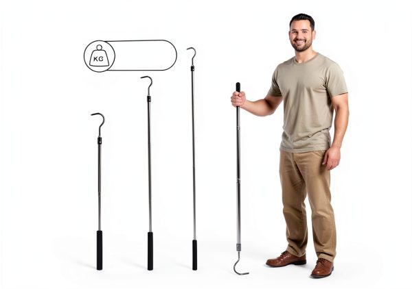 Snake Hook Gzlozak Heavy Duty 35‑65″ Stainless Steel with Rubber Tip-1